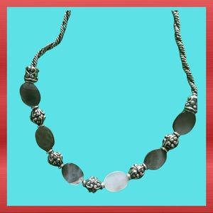 Genuine agate necklace, silver plated. Brighton